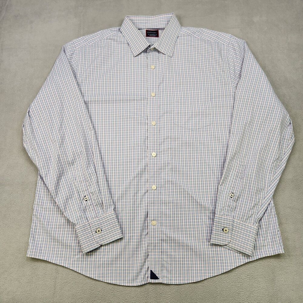 UNTUCKit Shirt Men's XL Plaid Long Sleeve Button Up Performance Nylon Stretch